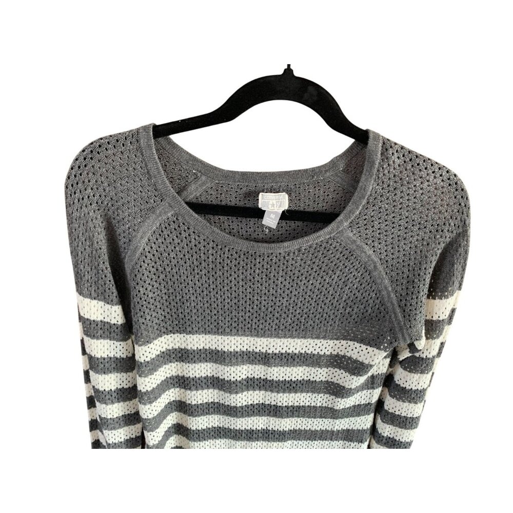 Converse One Star Womens Size y2k Medium Loose Open Knit Pullover Sweater Stripe